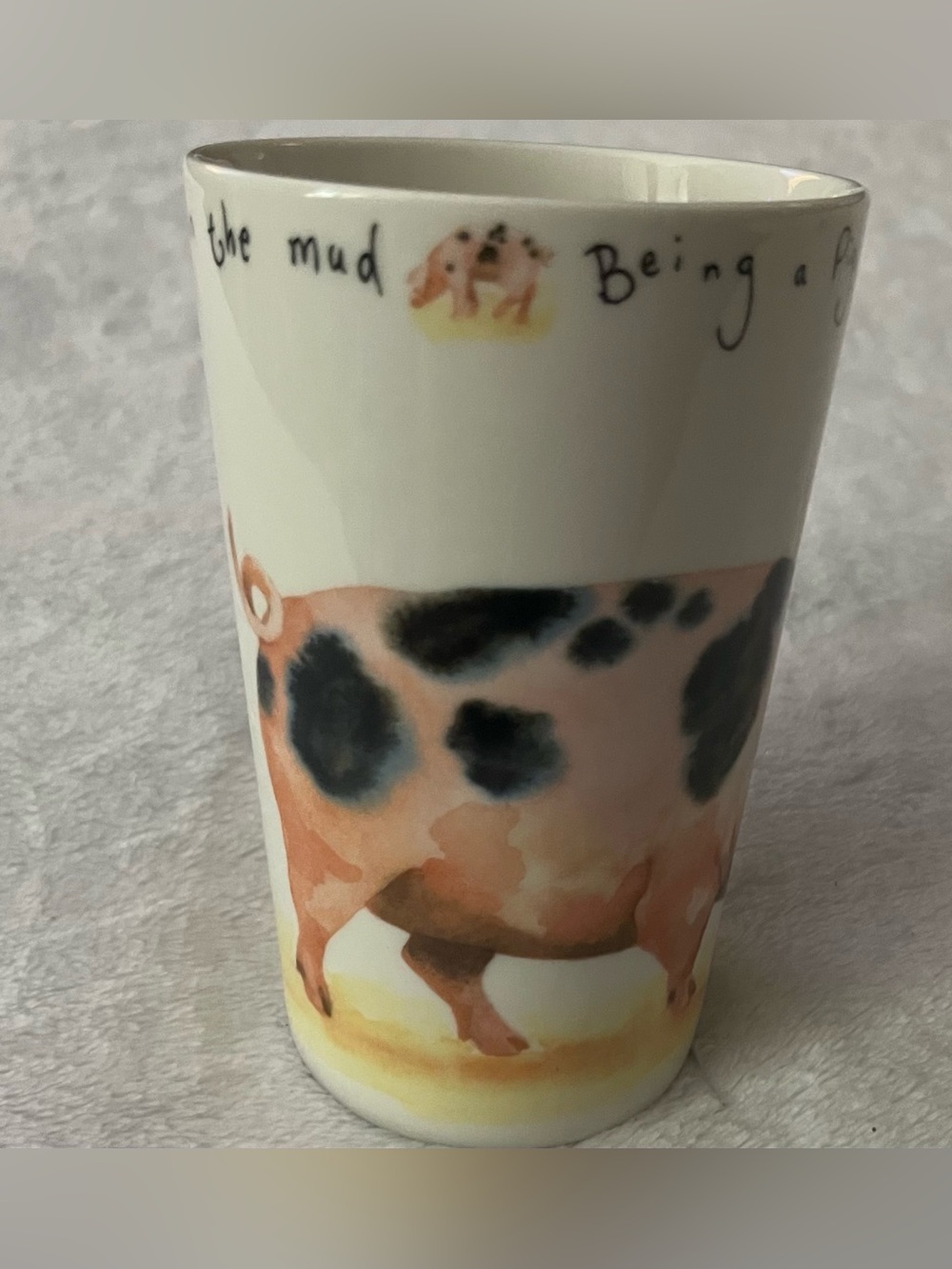 Vtg Kent Pottery "Wallowing In The Mud Being a Pigs Just So Good" Porcelain Mug - Picture 2 of 6